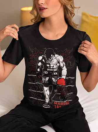 Футболка з аніме принтом Хаджіме Но Іппо Іппо оверсайз (S/M/L) Чорний AnimeJ0557 Дніпро