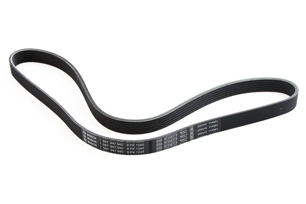 Ремінь генератора Lanos 1.4 з ГУР і кондиц. Bosch 1045 струмок. Вінниця - фото 1