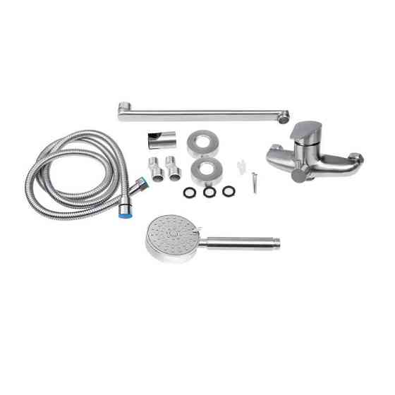 Змішувач для ванни Lidz (NKS) 09 35 005-1 з душовим гарнітуром, сатин Київ