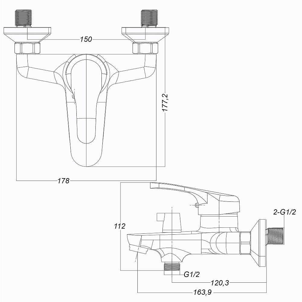 Змішувач для ванної Globus Lux Solly GLSO-0102NE Тернопіль - фото 8