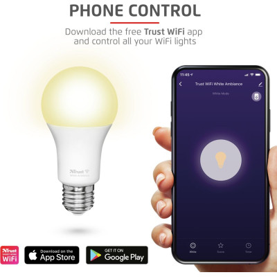 Умная лампочка Trust E27 806 Lumen, 1800-6500k, white (71285_TRUST) Винница - изображение 8