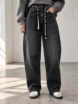 Джинсы женские Vanver 82216 baggy MOM бананы американки с поясом черные, черный, 28, 28, 80 см, 109 см Киев