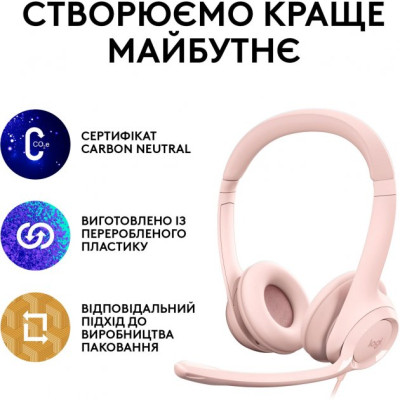 Наушники Logitech H390 USB Rose (981-001281) Винница - изображение 9