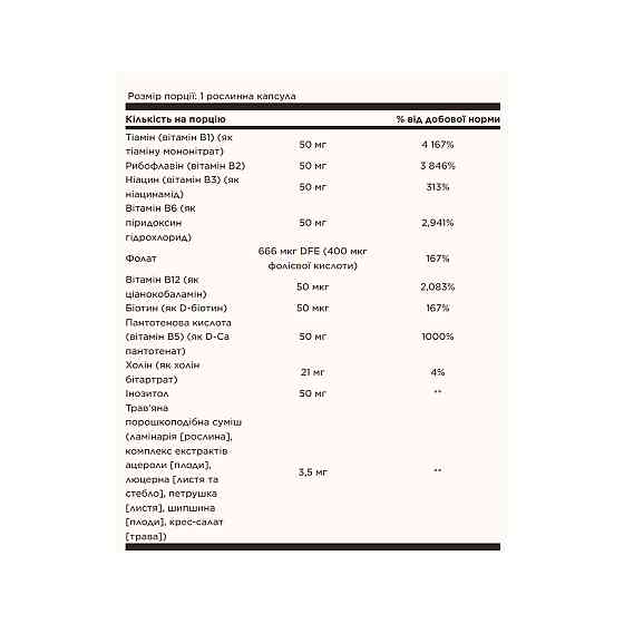 Комплекс витаминов группы В Solgar B Complex 50 100 капс Киев