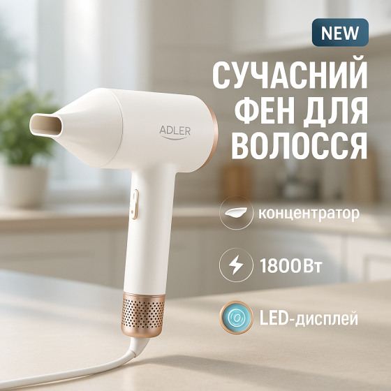 Фен для волос 2 режима температуры, Фен для эффективной укладки волос Функциональная щетка сушки MH-84 Львов