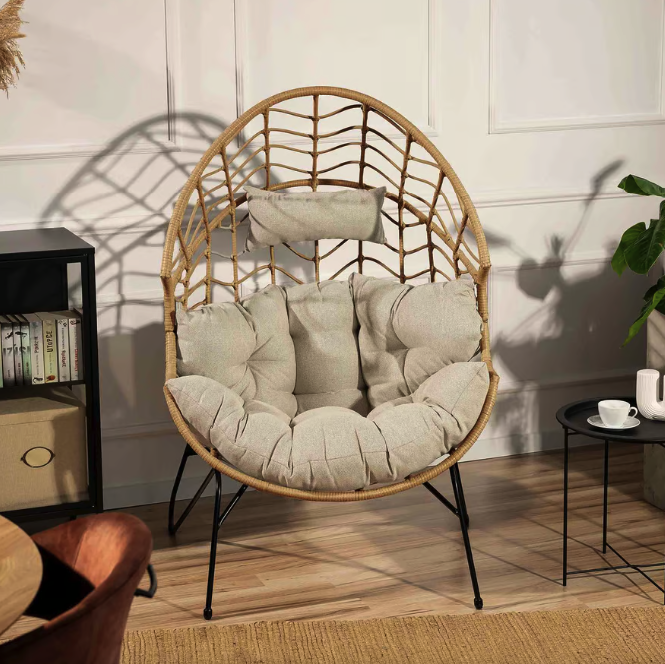 Крісло-кокон ротангове Di Volio Alcamo для відпочинку бежевий Киев - изображение 5