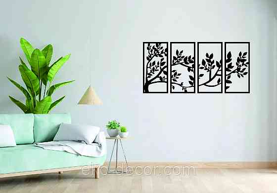 Декоративне настінне Панно «Весна», Декор на стіну 110*228 см, Чорний Київ