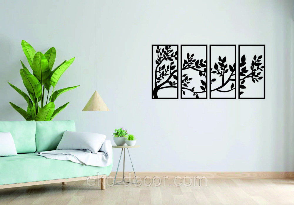 Декоративне настінне Панно «Весна», Декор на стіну 110*228 см, Чорний Київ - фото 5