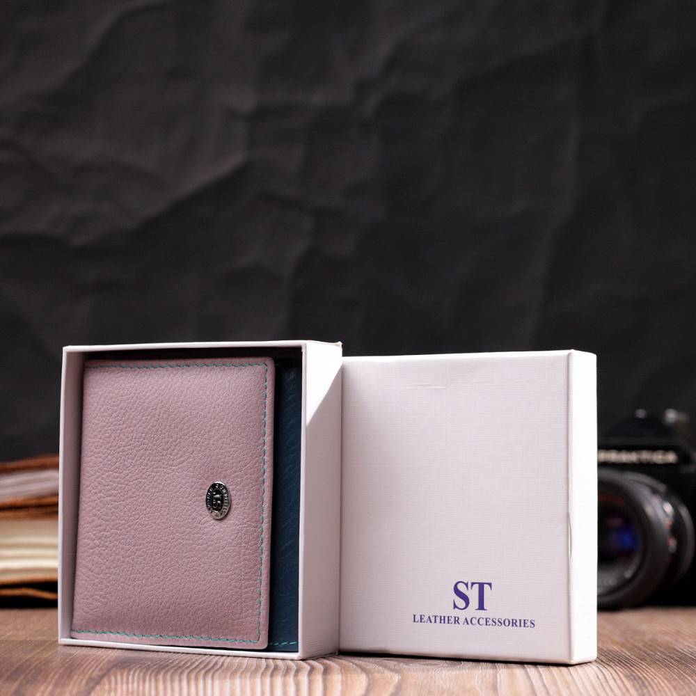 Симпатичный женский кошелек с оригинальной монетницей из натуральной кожи ST Leather 19512 Разноцветный Киев - изображение 10