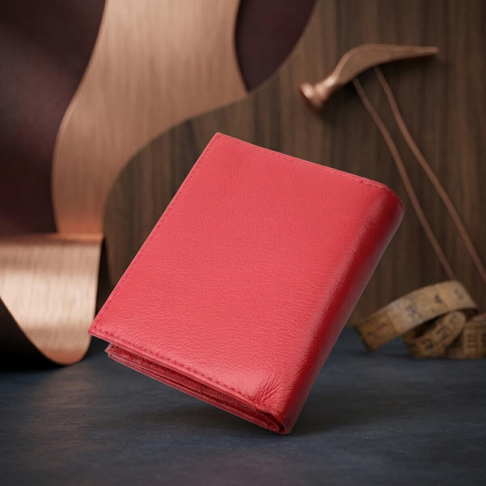 Яркий женский кошелек с монетницей из натуральной кожи ST Leather 22712 Красный Киев - изображение 14
