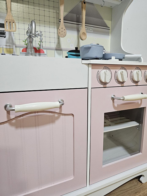 Дитяча дерев'яна ігрова кухня AVKO Ліана Pink звукові та світлові ефекти Київ - фото 8