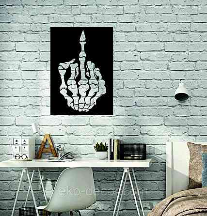 Декоративное настенное Панно «Средний палец» Декор на стену 70*50 см, Черный Киев