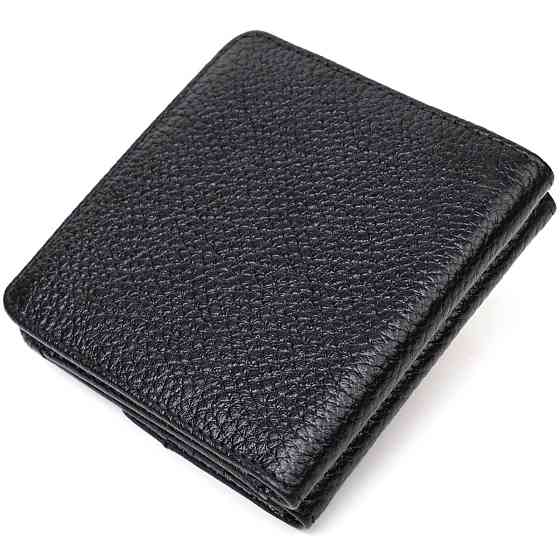 Мужской компактный кошелек из натуральной кожи Черный (Tony Bellucci) Киев