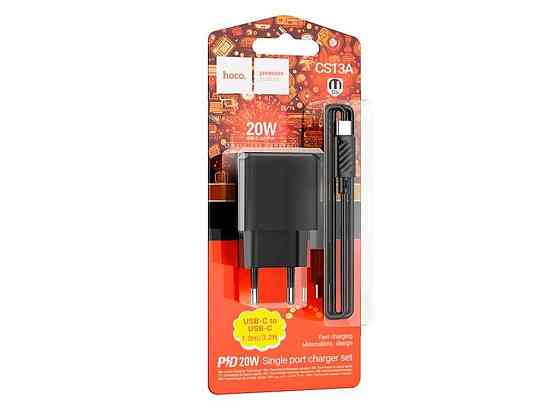Мережевий зарядний пристрій Type-C to Type-C CS13A PD20w 1м ТМ Hoco Київ
