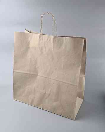 Пакет с ручками бумажный крафт бурий 400х200х420, 110г/м2 (25 шт) Харьков