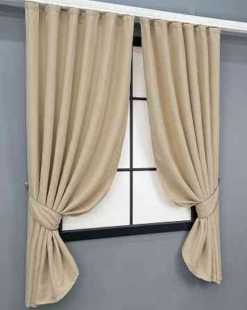 Комплект коротких штор VR-Textil Микровелюр Petek № 1826ш Бежевый 140х170 см 2 шт (35-0435) Киев