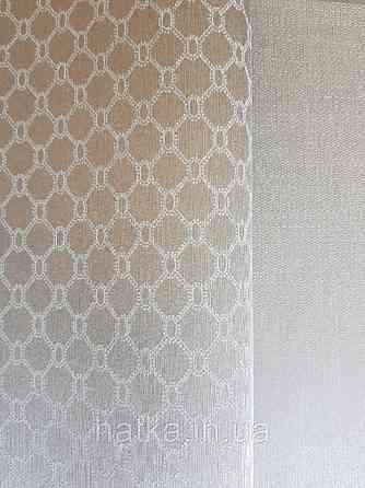 Текстильні шпалери на флізеліновій основі Da capo RaschTextil геометрія ромб овал сітка сірі фон золотистий Київ