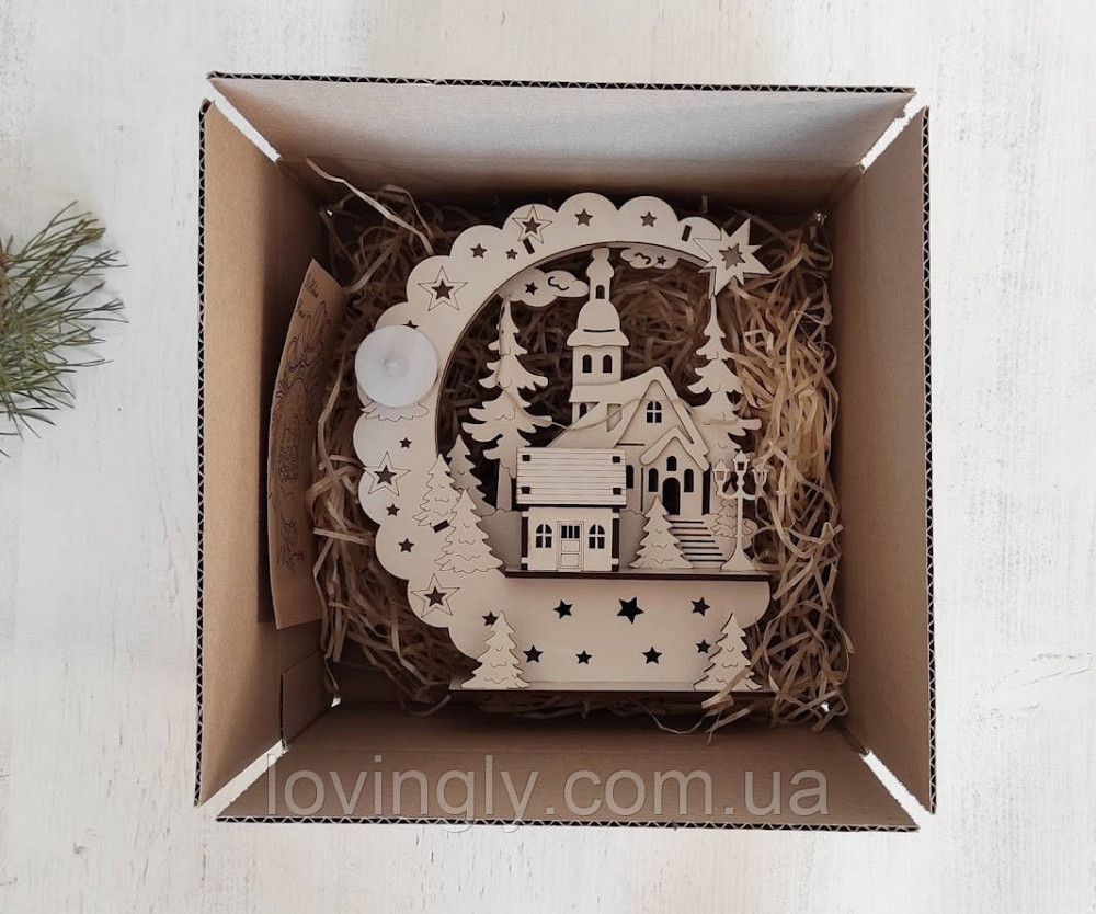 Новорічний та різдвяний декор, нічник - інсталяція "Зимова ніч" 23 см Ірпінь - фото 9