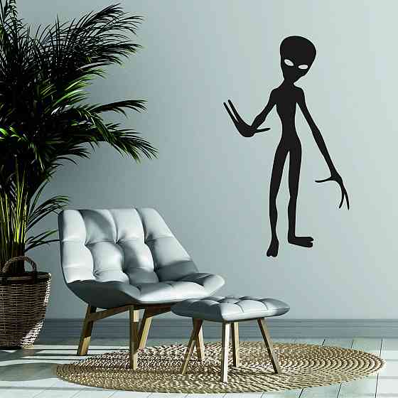 Декоративне настінне Панно «НЛО», Декор на стіну 90*51 см, Чорний Київ