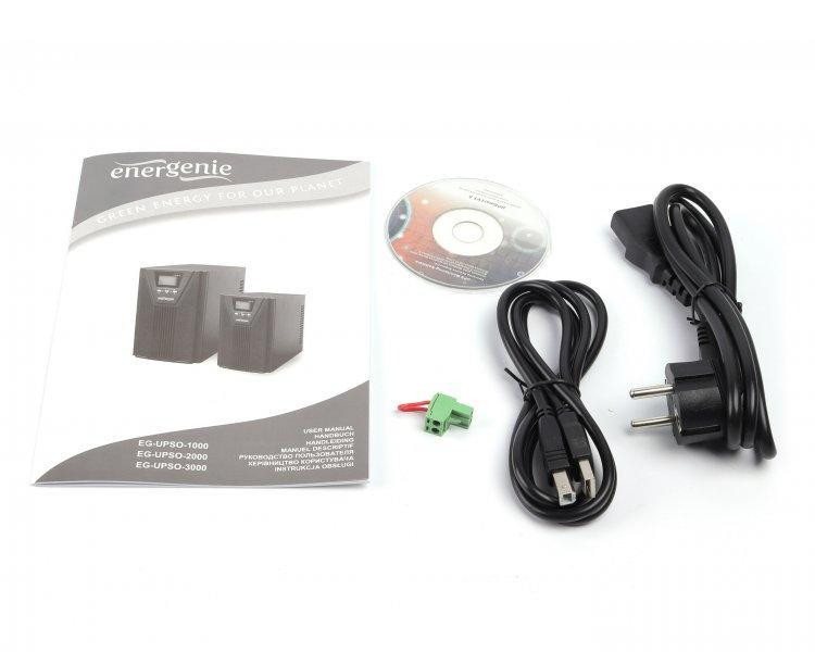 ДБЖ EnerGenie EG-UPSO-3000 3000VA, On-line, 3xIEC+2xSchuko, метал ( Чорний ) Харків - фото 3