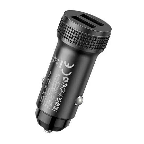 Автомобільний зарядний пристрій HOCO Z49 Level dual port car charger Black Київ
