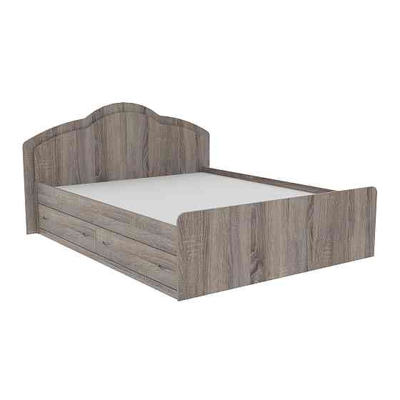 Кровать Диана двуспальная с 2-мя ящиками, Дуб Сонома Трюфель, 2048х1410х1030 Львов