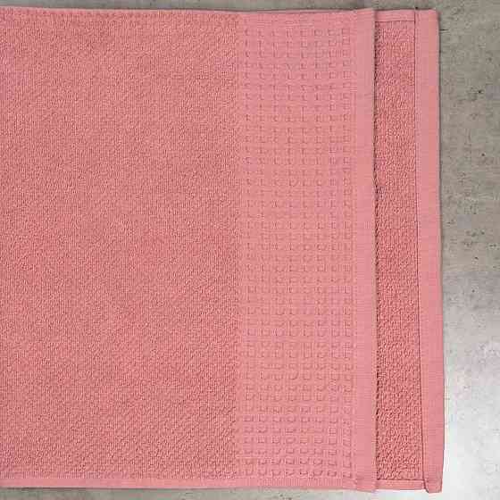 Комплект махрових рушників Вафельний Бордюр 3шт GM Textile 40х70см, 50х90см, 70х140см 450г/м2 (Пудра) Суми