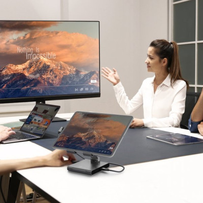 Порт-репликатор J5create Dock-Station Ipad USB-C 8-in-1 (HDMI/PD/картридер/USB-A/USB-C/Audio) (JTS224-N) Винница - изображение 7