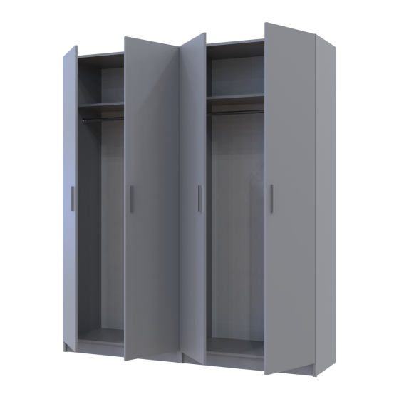 Шкаф для одежды Doros Промо Серый 2+2 ДСП 180х48х204 DRS-011630 (80737766) Днепр