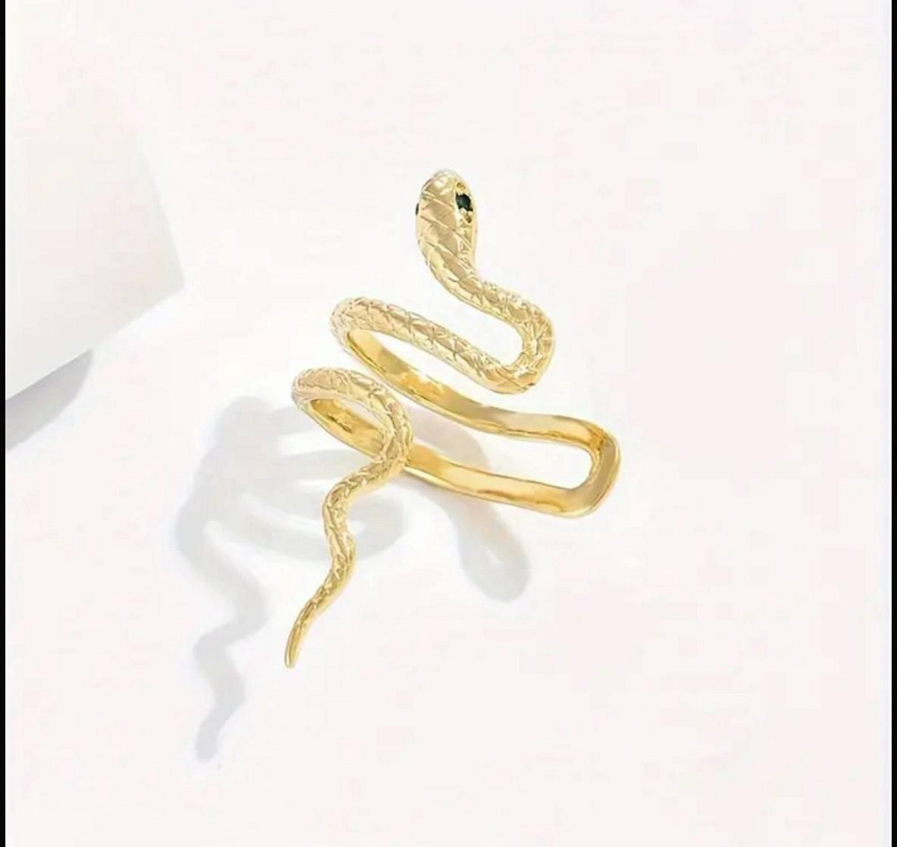 Каффа на ухо в виде змеи, золотистая серьга без прокола Киев - изображение 1