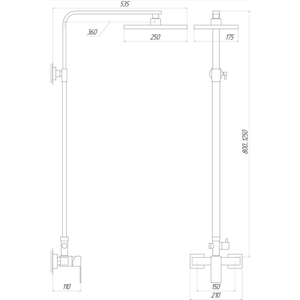 Душова система Globus Lux SICILIA SBQ-SH-125-BB (000021188) Київ - фото 5