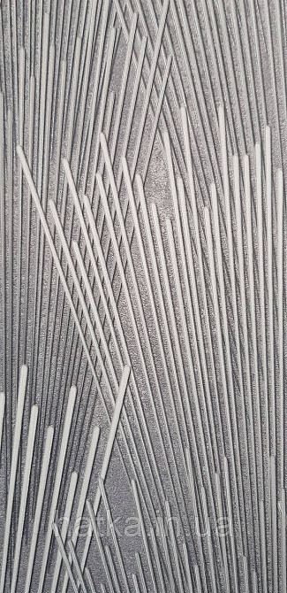 Обои виниловые на флизелине Sintra Adria метровые абстракция полоски фейерверк структурные 3д темно серые белые Киев - изображение 2