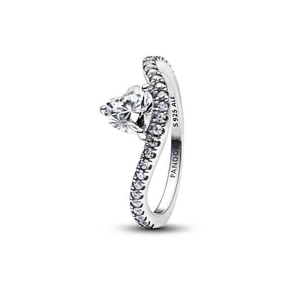 Срібна каблучка Pandora Хвиля з серцем 193661C01 52 Київ