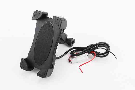 Тримач телефону на кермо з червоним малюнком + USB зарядка (мін. розмір телефону 60*124мм, макс. розмір 80*160мм), тип 2 Київ