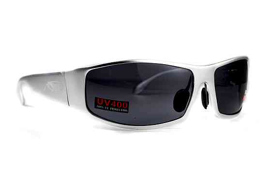 Окуляри захисні Global Vision BAD-ASS-1 Silver (gray) чорні в металевій оправі Запоріжжя