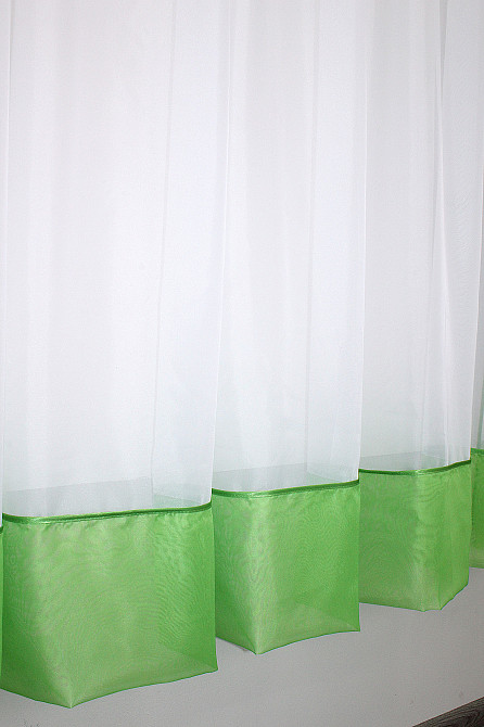 Кухонная занавеска VR-Textil № 047к салатовый с белым 270х170 см (50-160) Киев - изображение 5