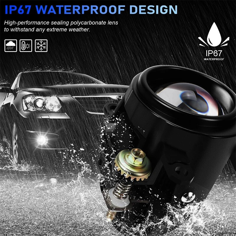 Туманки 2.0" Bi-LED Fog Projector Lens 6000K For Toyota Corolla Sienna C-HR Fortuner Харків - фото 9