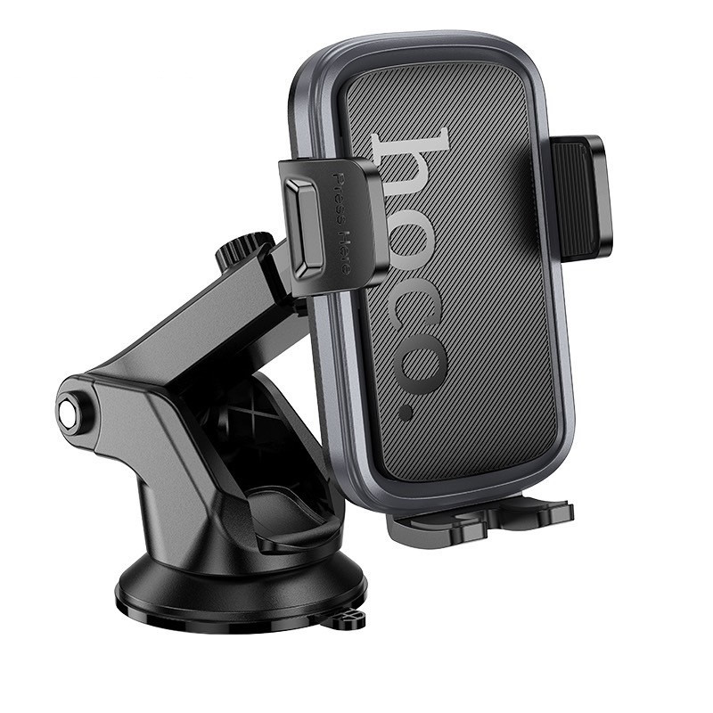Автотримач для телефона HOCO H79 Vista push-type car holder (center console) Black Metal Gray Одеса - фото 1