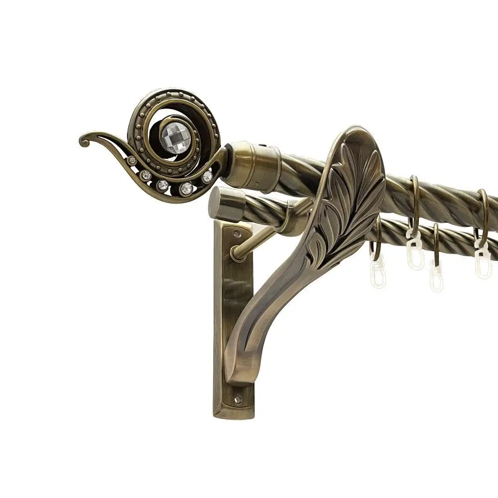 Карниз Orvit Око Дракона металевий дворядний ретро скручена труба кільце металеве Антик 25\19 мм 240 см Львов - изображение 1