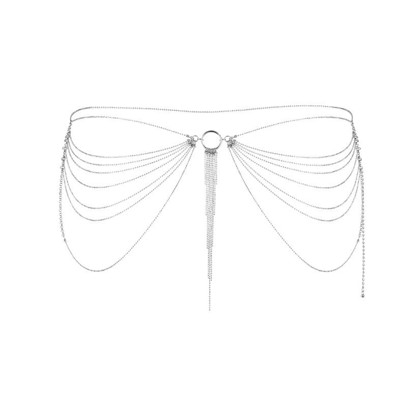 Ланцюжок трусики або погруддя Bijoux Indiscrets Magnifique Waist Chain - silver, прикраса на тіло Sex Aura Київ - фото 2