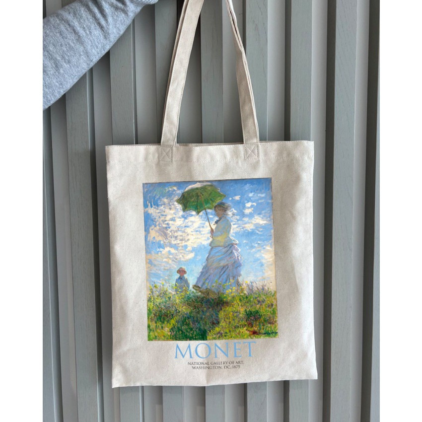 Екошопер BookOpt ВК4087 MONET Жінка з парасолькою бежевий Киев - изображение 7