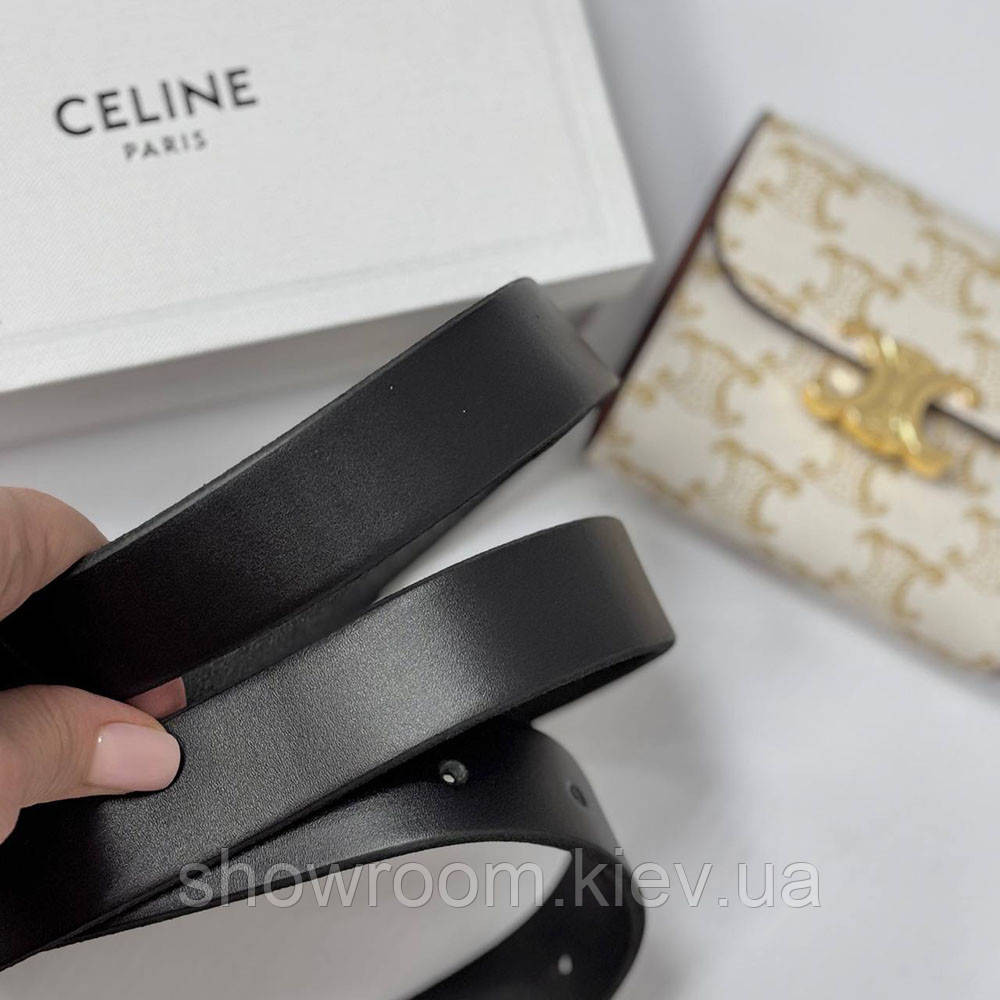 Женский кожаный ремень Celine black (3 cм) (5610) Киев - изображение 2