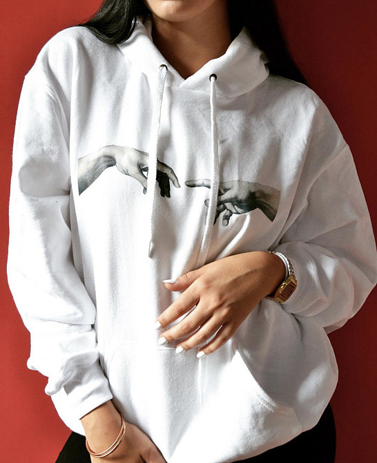 Біла жіноча толстовка з арт малюнком Чернівці - фото 1