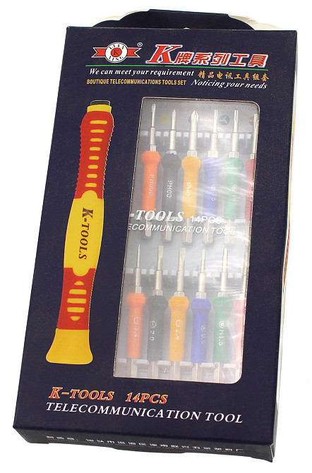 Набор отверток для мобильных телефонов / Lian Xing 906-14PCS профессиональный, 14 насадок. Днепр - изображение 1