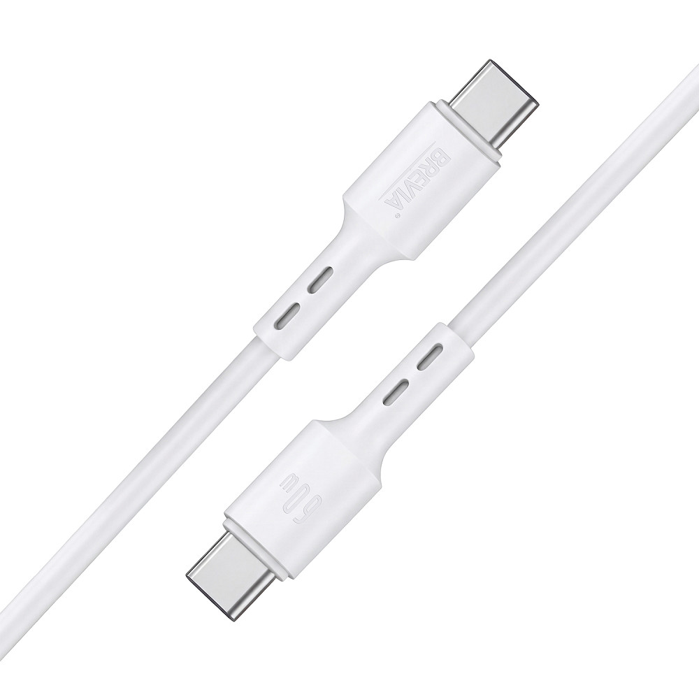 Кабель Brevia Type-C to Type-C 60W 1м, білий ZIP (51100WCCZ1) Львів - фото 2