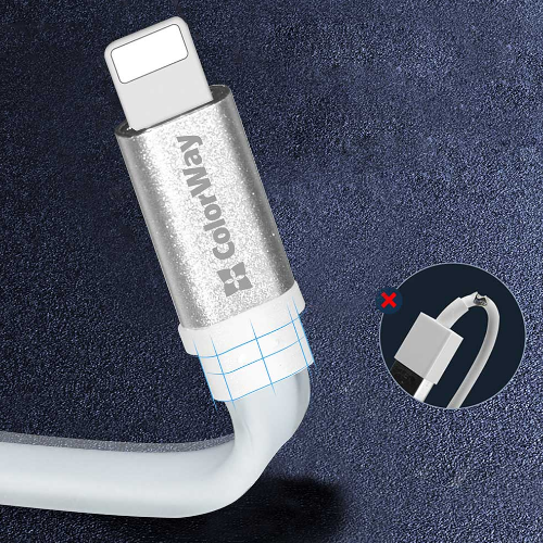Кабель USB Lightning ColorWay CW-CBUM-LM25W 2,4A 0,25м білий Житомир