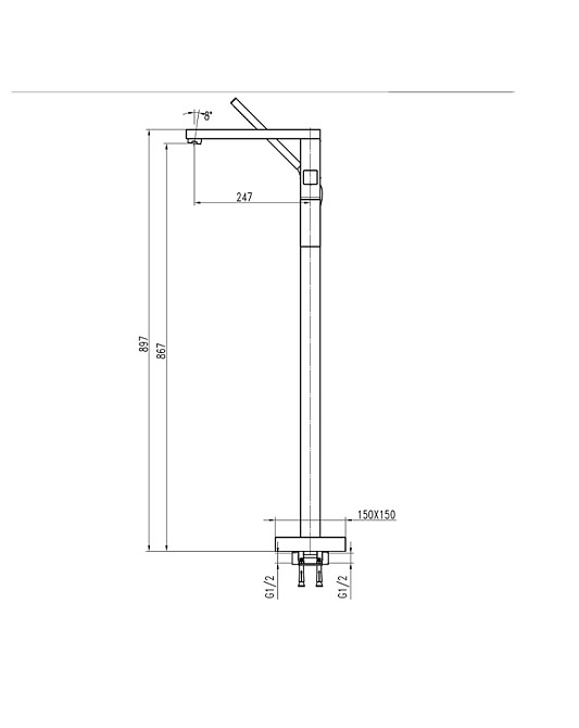 Смеситель для ванны TOPAZ ODISS TO 18113-H66 (000021001) Киев - изображение 6