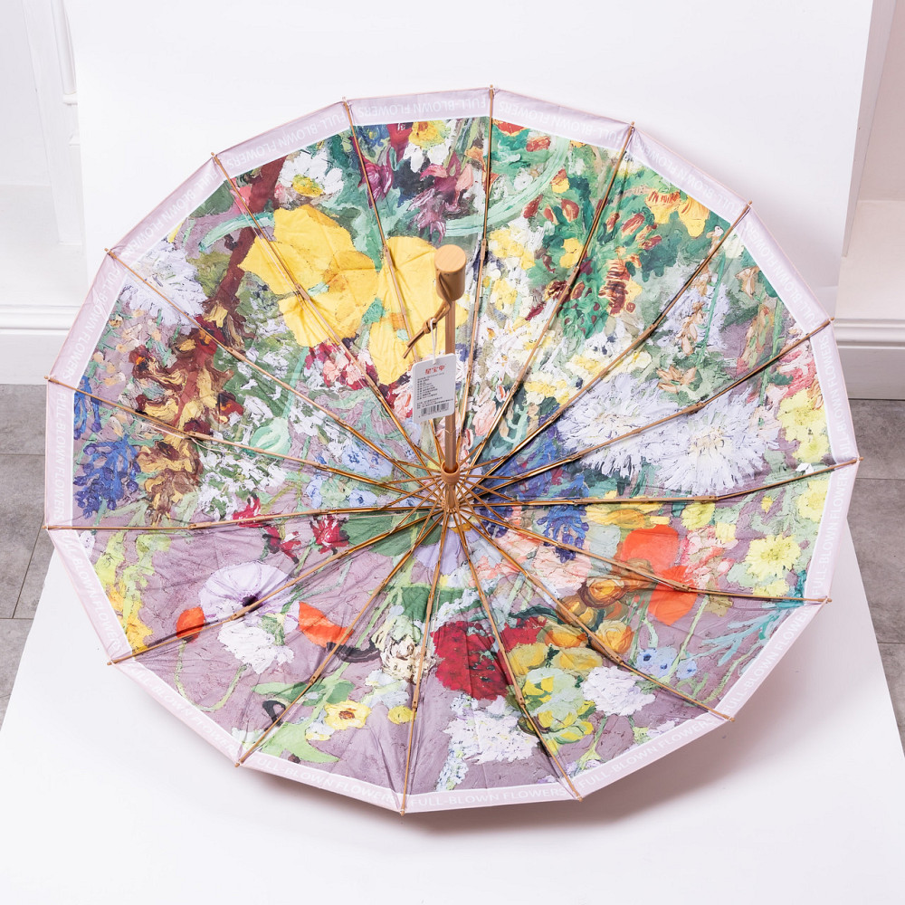 Парасолька механічна з принтом надійна з поліестеру діаметр 99 см Рожева HP-23-3M Коломыя - изображение 3