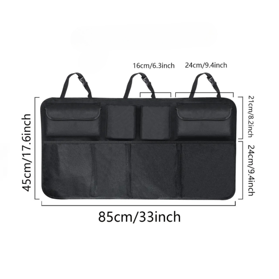 Органайзер для машини на спинку сидіння на 8 секцій в авто, колір чорний 45х85 см Кам'янець-Подільський