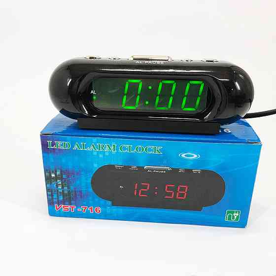 Настільний годинник led на батарейках VST-716-2, Настільний годинник з NL-168 автоматичною підсвіткою Київ